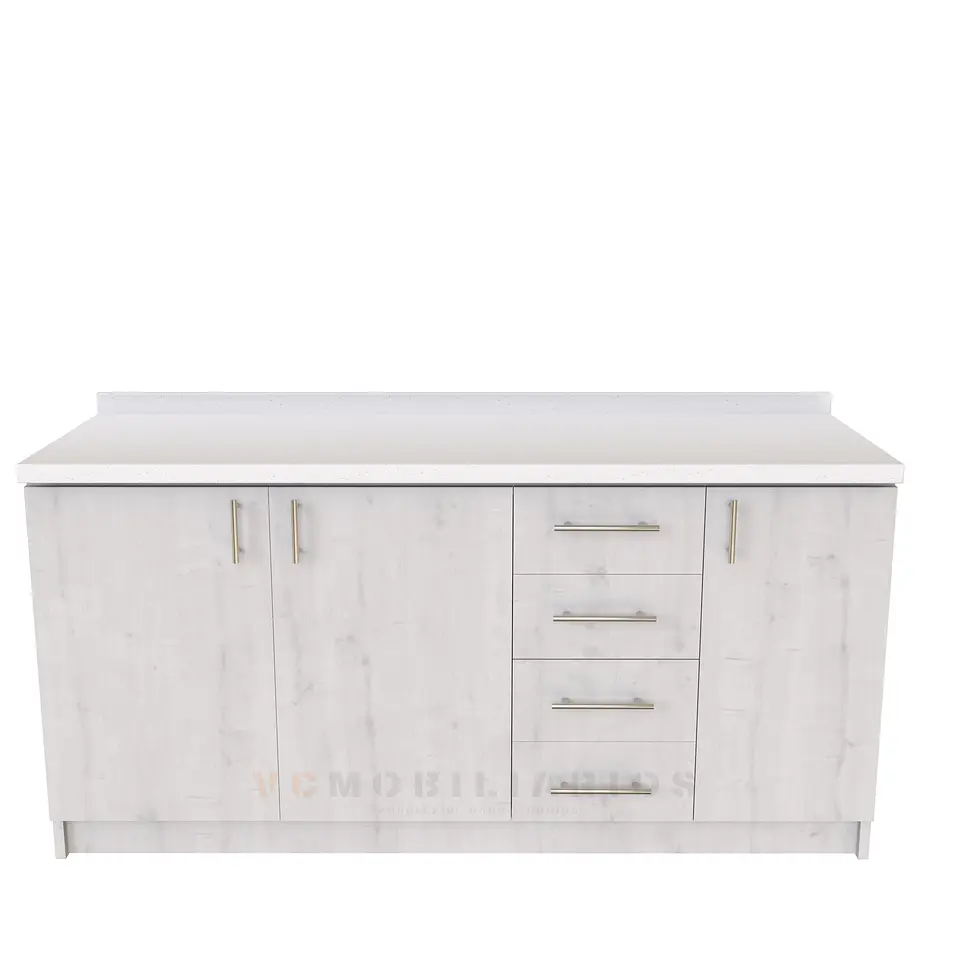 Mueble meson con cubierta de cuarzo de 190 cm / M1-1920 / Alaska 1