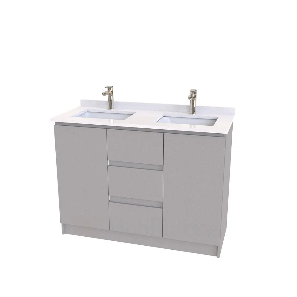 Mueble vanitorio Doble al piso con cubierta de cuarzo  de 120 cm /  M2-1234 -D / Notte 1