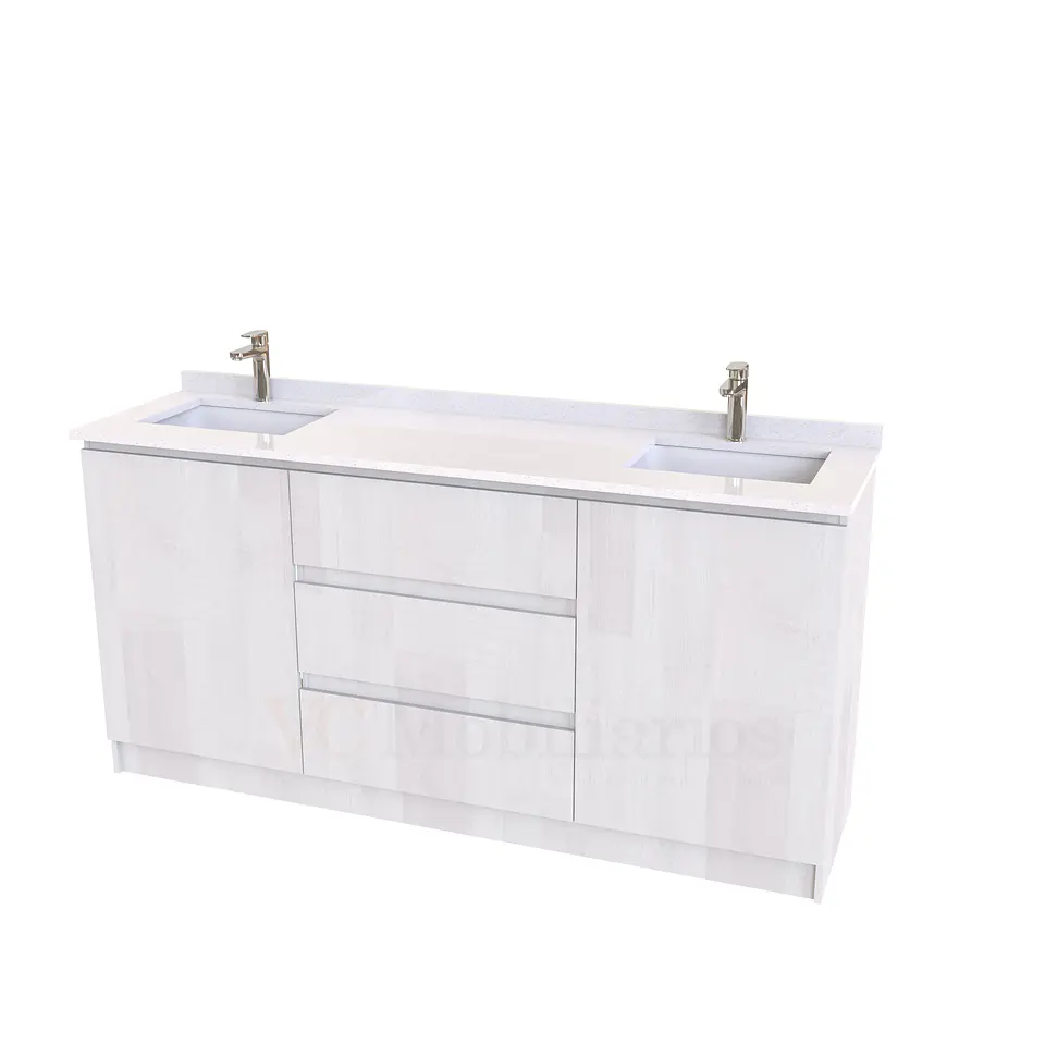 Mueble vanitorio Doble al piso con cubierta de cuarzo  de 160 cm /  M2-1634 -D / Legno 1