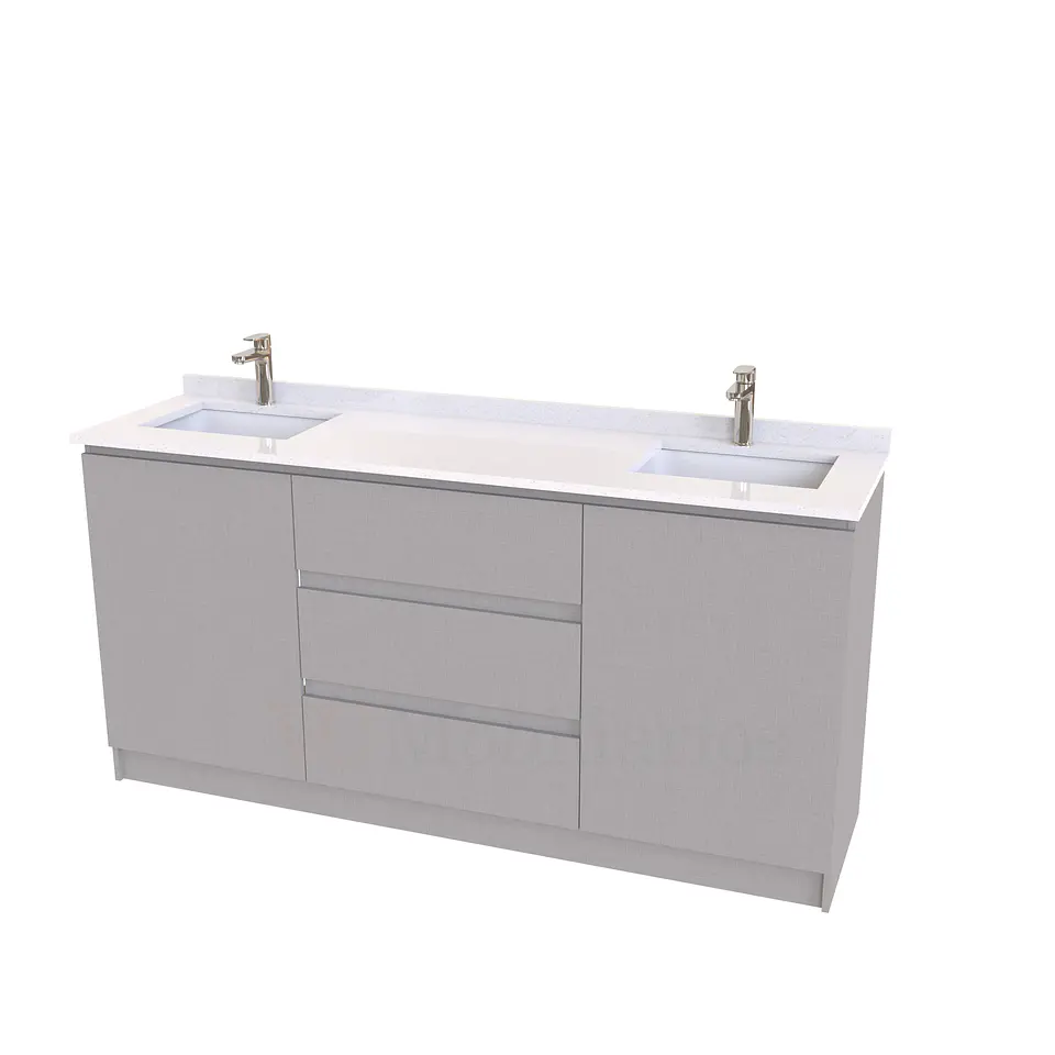 Mueble vanitorio Doble al piso con cubierta de cuarzo  de 160 cm /  M2-1634 -D / Notte 1