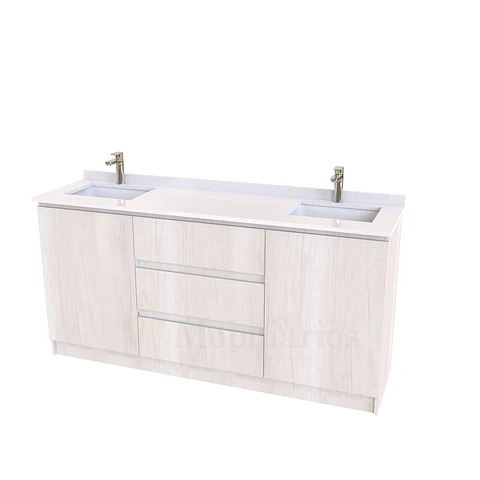Mueble vanitorio Doble al piso con cubierta de cuarzo  de 160 cm /  M2-1634 -D / Toscana