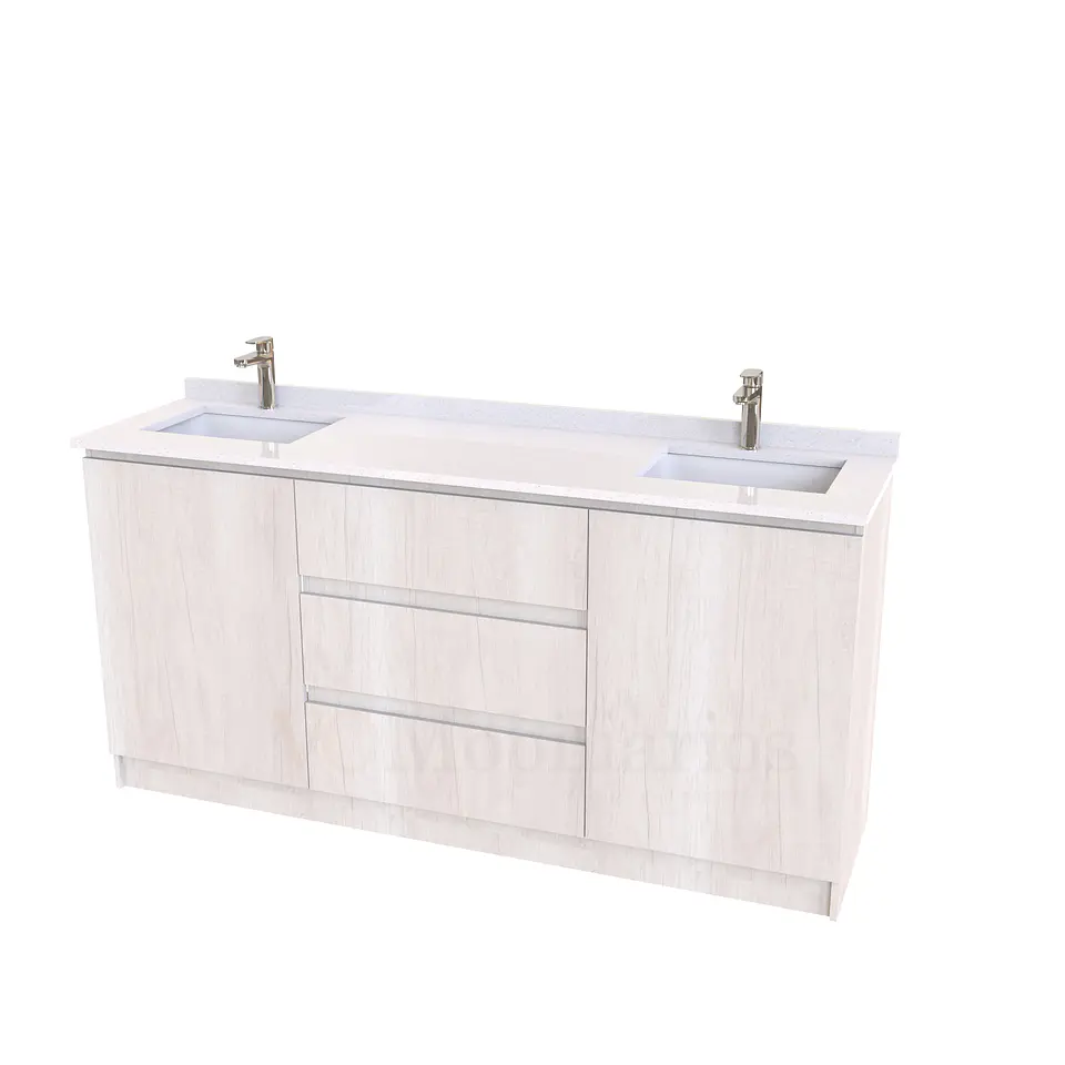 Mueble vanitorio Doble al piso con cubierta de cuarzo  de 160 cm /  M2-1634 -D / Toscana 1
