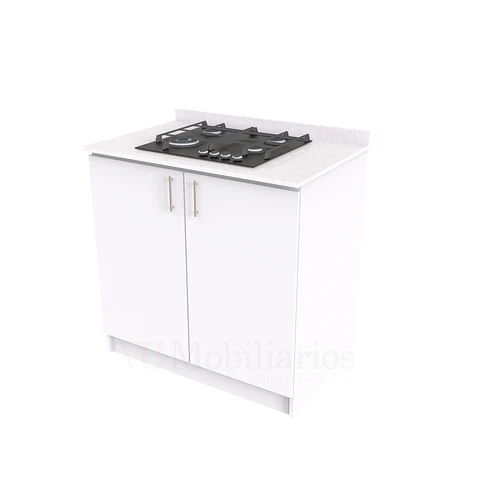 Mueble meson con cubierta de cuarzo de 90 cm / ME1-930 / Blanco