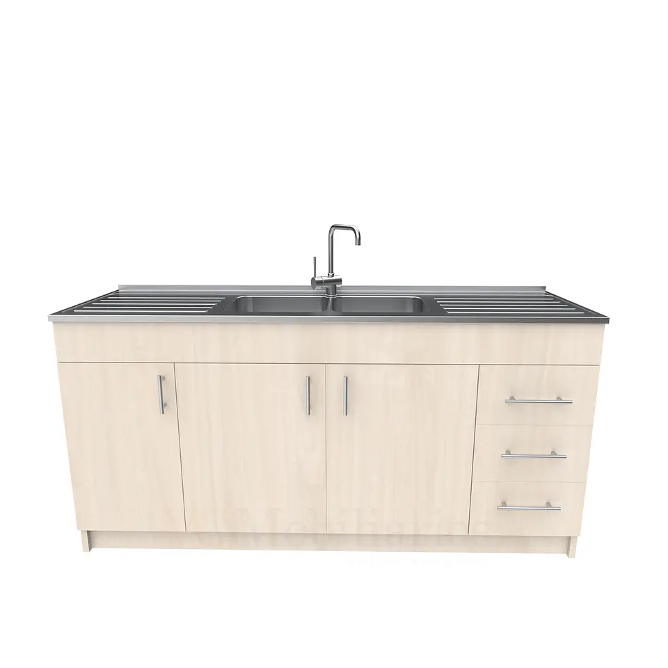 Mueble lavaplatos Doble con cubierta de acero inox de M1-1800 de 180 cm / Nougat 1