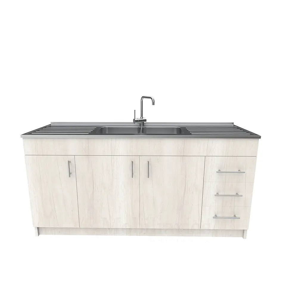 Mueble lavaplatos Doble con cubierta de acero inox de M1-1800 de 180 cm / Toscana 1