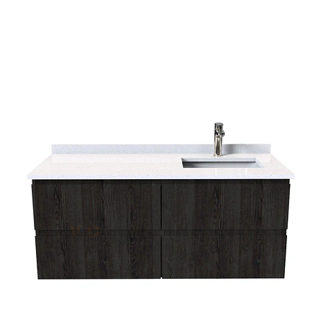 Mueble vanitorio aereo simple de 130cm  M4-1338-A / Derecho / Espresso 