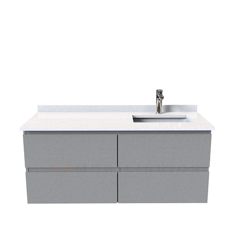 Mueble vanitorio aereo simple de 130cm  M4-1338-A / Derecho / Notte