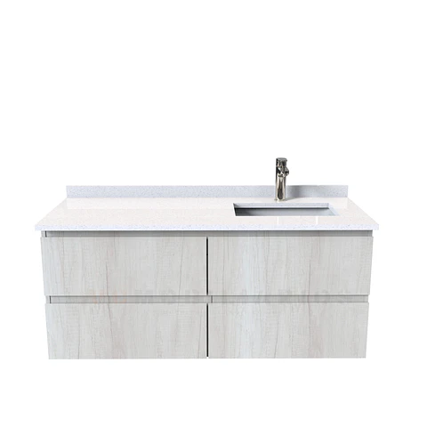 Mueble vanitorio aereo simple de 130cm  M4-1338-A / Derecho / Toscana