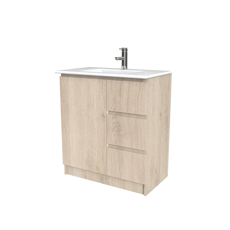 Mueble vanitorio al piso  de 80  cm con cubierta de loza M2-801  / Jerez 1