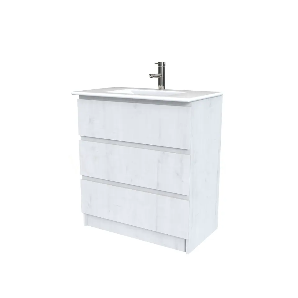 Mueble vanitorio al piso  de 80  cm con cubierta de loza M3-801  / Alaska 1