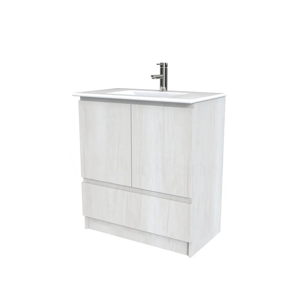 Mueble vanitorio al piso  de 80  cm con cubierta de loza M4-801  / Toscana 1