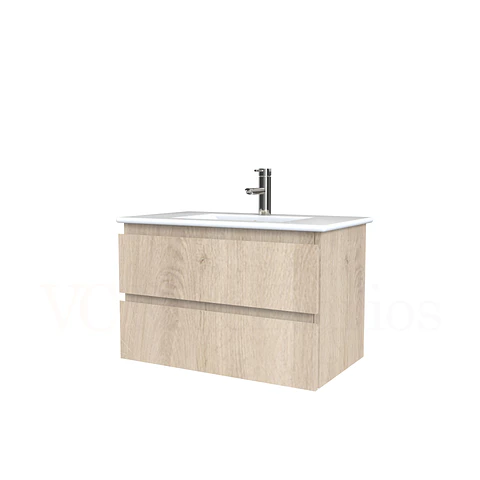 Mueble vanitorio aereo con cubierta de loza de 70 cm  /  M3-701-A / Jerez