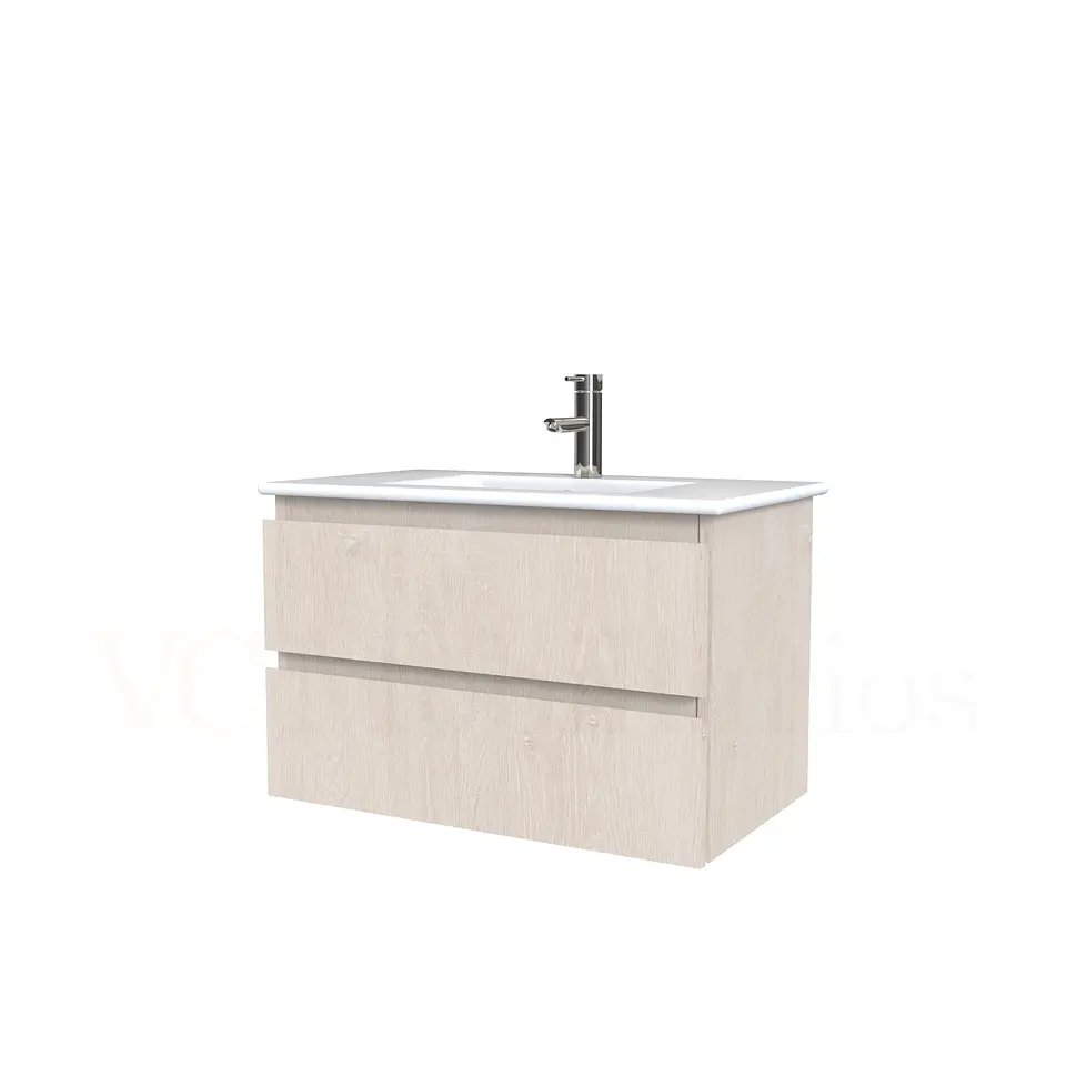 Mueble vanitorio aereo con cubierta de loza de 70 cm  /  M3-701-A / Provenzal 1