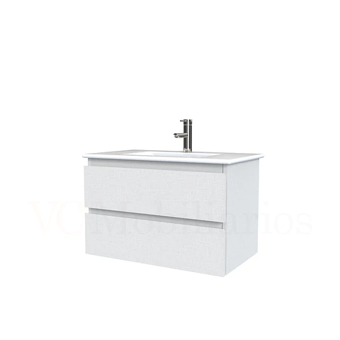 Mueble vanitorio aereo con cubierta de loza de 70 cm  /  M3-701-A / Giorno