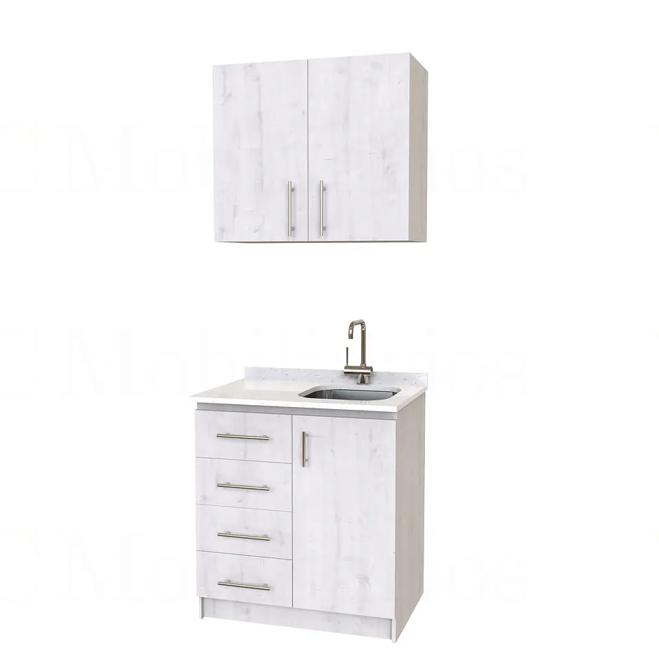 Kit de mueble lavaplatos + Mueble Mural de 80 cm / KT1-834 / cuarzo / alaska 1