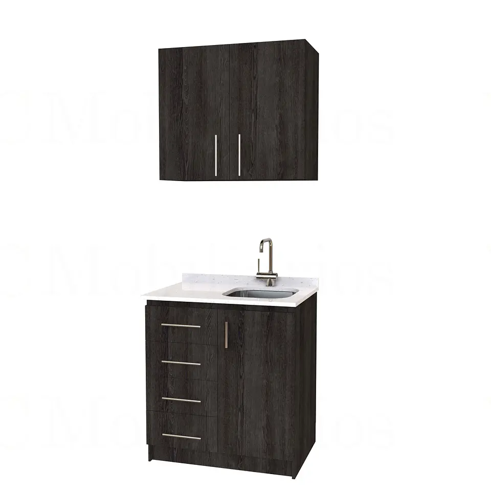 Kit de mueble lavaplatos + Mueble Mural de 80 cm / KT1-834 / cuarzo / expresso 1