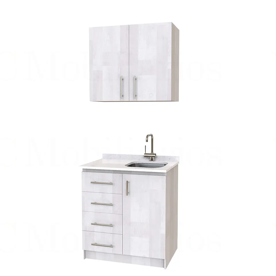 Kit de mueble lavaplatos + Mueble Mural de 80 cm / KT1-834 / cuarzo / legno 1