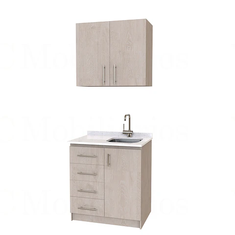 Kit de mueble lavaplatos + Mueble Mural de 80 cm / KT1-834 / cuarzo / Provenzal