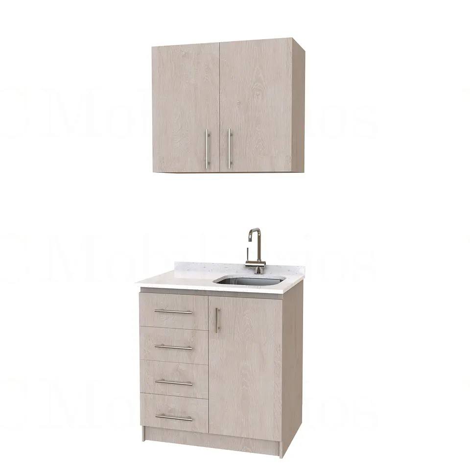 Kit de mueble lavaplatos + Mueble Mural de 80 cm / KT1-834 / cuarzo / Provenzal 1