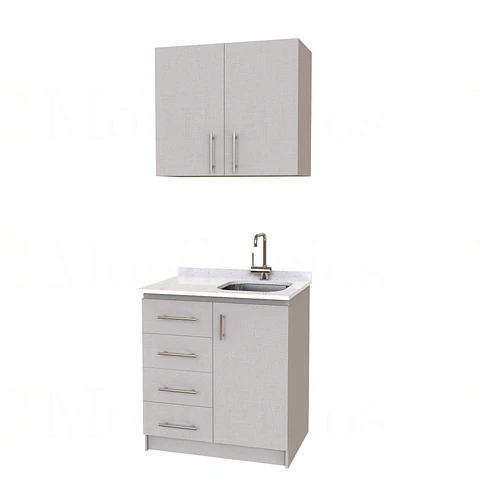 Kit de mueble lavaplatos + Mueble Mural de 80 cm / KT1-834 / cuarzo / Giorno