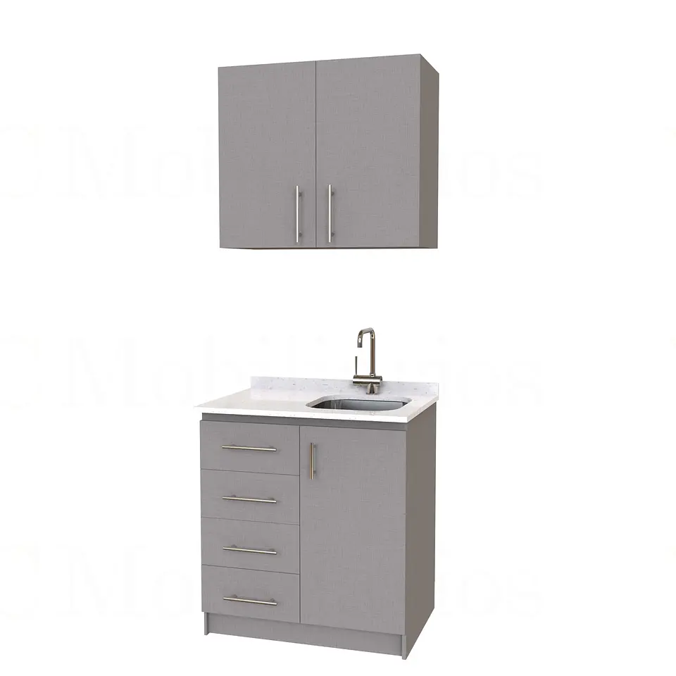 Kit de mueble lavaplatos + Mueble Mural de 80 cm / KT1-834 / cuarzo / Notte 1