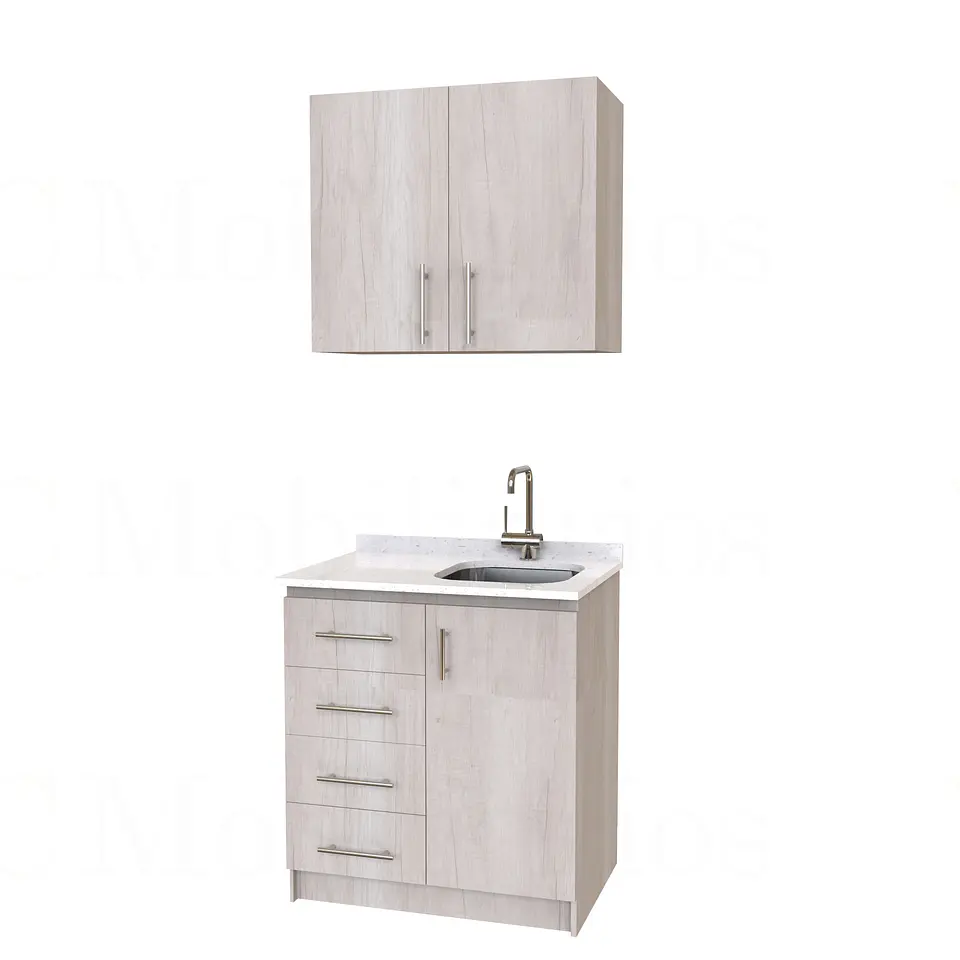 Kit de mueble lavaplatos + Mueble Mural de 80 cm / KT1-834 / cuarzo / Toscana 1