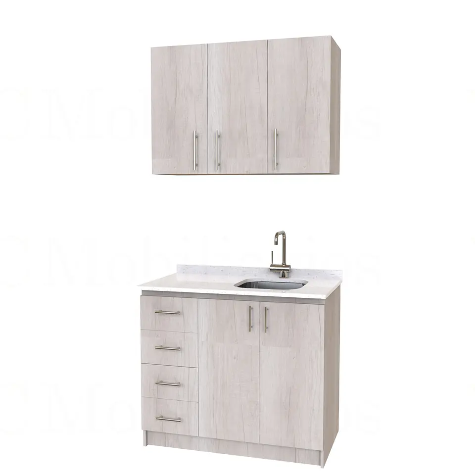 Kit de mueble lavaplatos + Mueble Mural de 100 cm / KT1-1034 / cuarzo / toscana 1