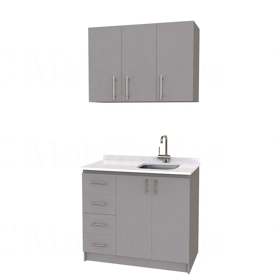 Kit de mueble lavaplatos + Mueble Mural de 100 cm / KT1-1034 / cuarzo / notte 1