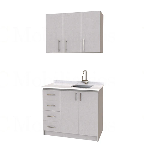 Kit de mueble lavaplatos + Mueble Mural de 100 cm / KT1-1034 / cuarzo / giorno
