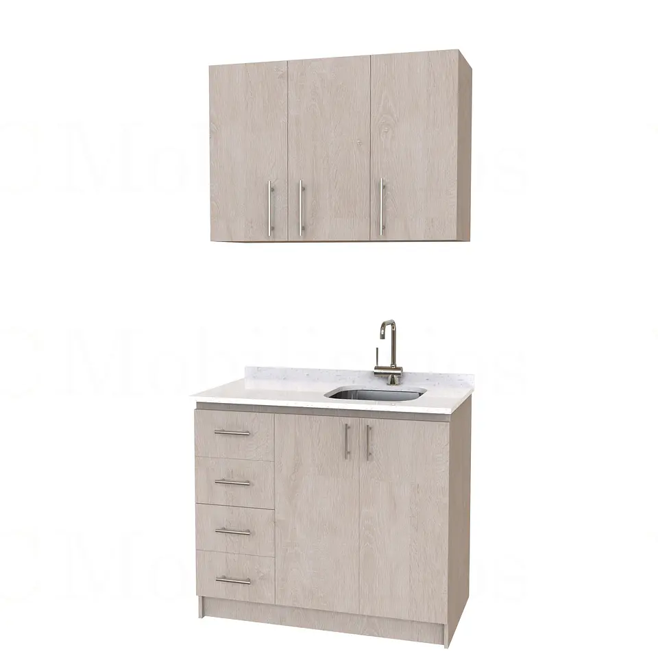 Kit de mueble lavaplatos + Mueble Mural de 100 cm / KT1-1034 / cuarzo / provenzal 1