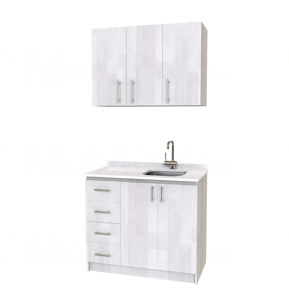 Kit de mueble lavaplatos + Mueble Mural de 100 cm / KT1-1034 / cuarzo / legno 1