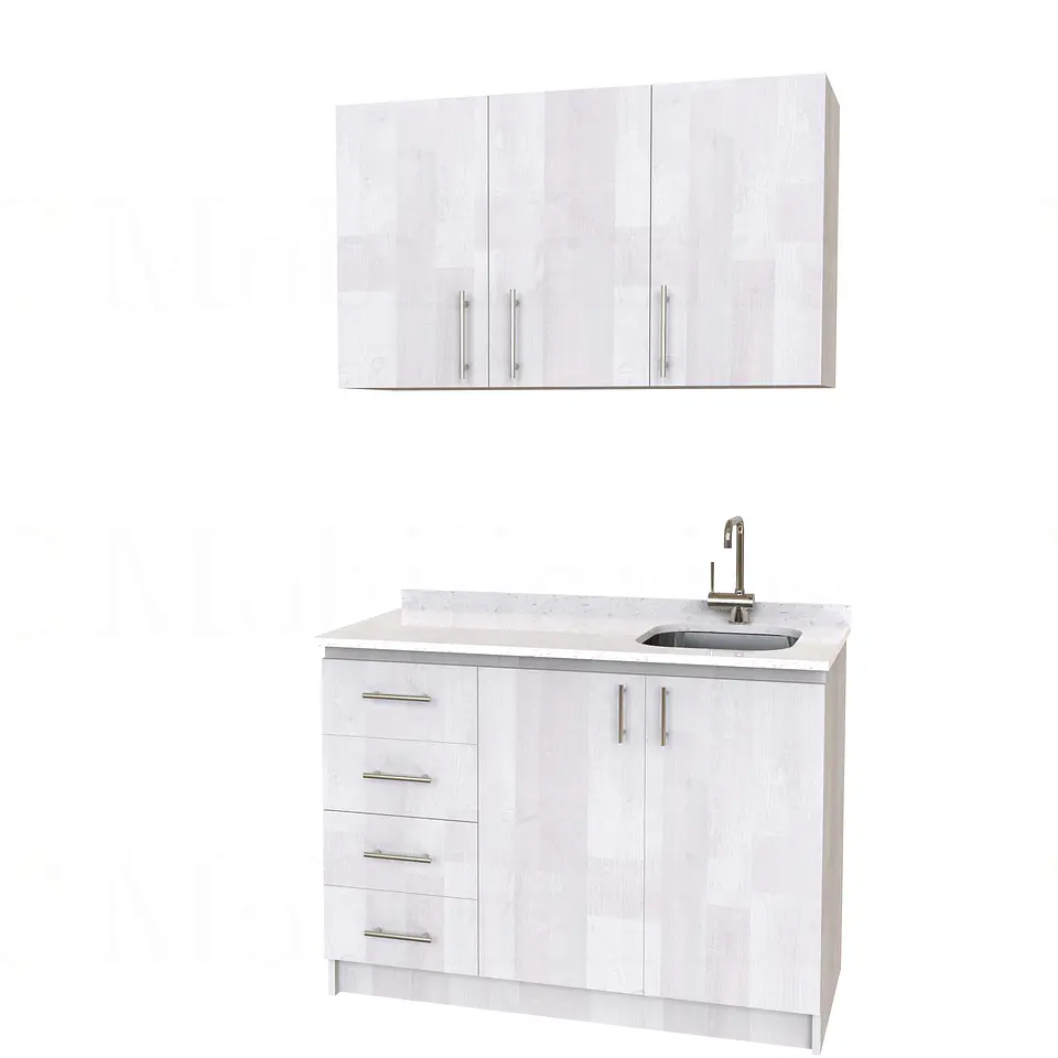 Kit de mueble lavaplatos + Mueble Mural de 120 cm / KT1-1234 / cuarzo / legno 1