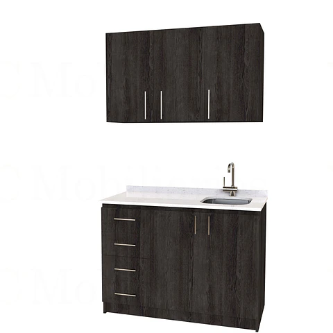 Kit de mueble lavaplatos + Mueble Mural de 140 cm / KT1-1434 / cuarzo / expresso