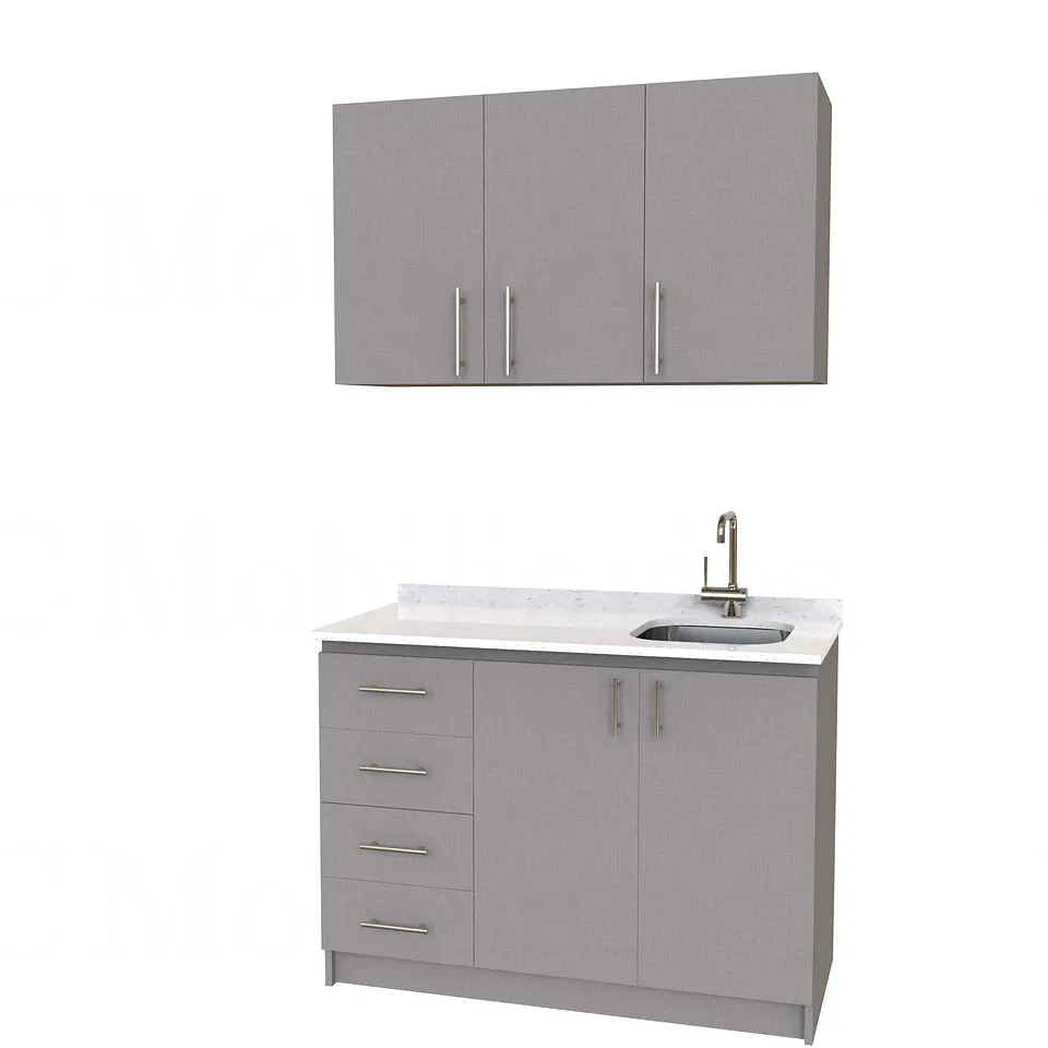 Kit de mueble lavaplatos + Mueble Mural de 140 cm / KT1-1434 / cuarzo / notte 1