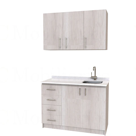 Kit de mueble lavaplatos + Mueble Mural de 140 cm / KT1-1434 / cuarzo / toscana