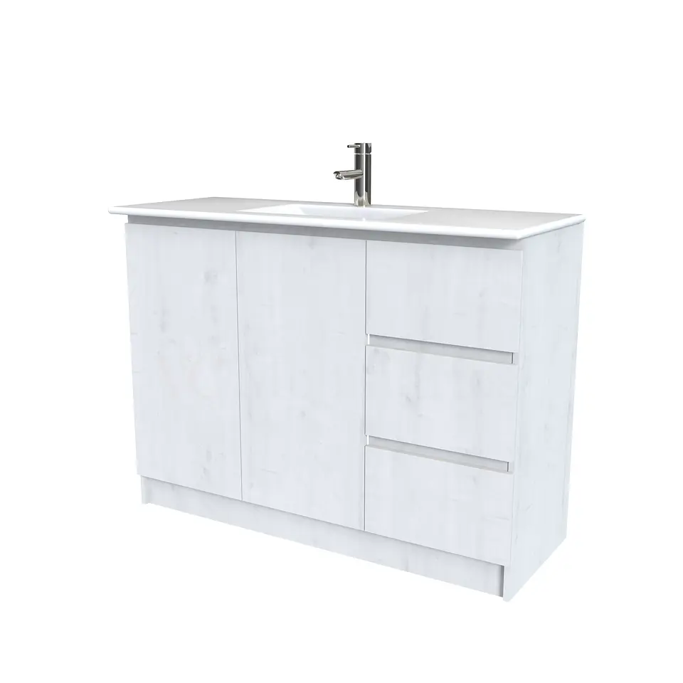 Mueble vanitorio al piso  de 120  cm con cubierta de loza M2-1201  / Alaska 1