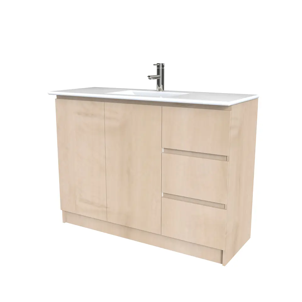 Mueble vanitorio al piso  de 120  cm con cubierta de loza M2-1201  / Rustico 1