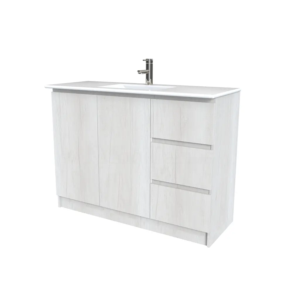 Mueble vanitorio al piso  de 120  cm con cubierta de loza M2-1201  / Toscana 1