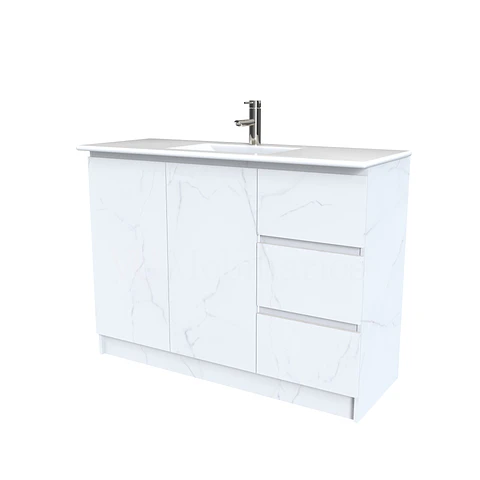Mueble vanitorio al piso  de 120  cm con cubierta de loza M2-1201   Marmara