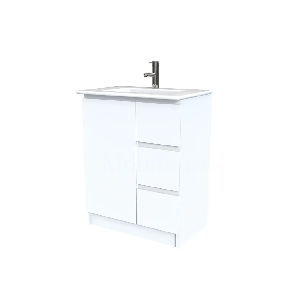 Mueble vanitorio al piso  de 60  cm con cubierta de loza M2-601  / Blanco 1