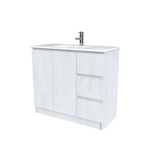 Mueble vanitorio al piso  de 100  cm con cubierta de loza M2-001  / Alaska