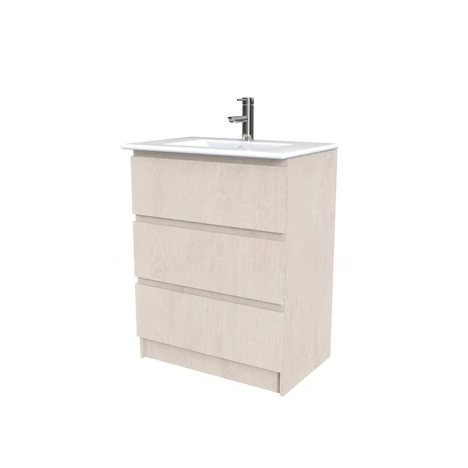Mueble vanitorio al piso  de 60  cm con cubierta de loza M3-601  / provenzal 1