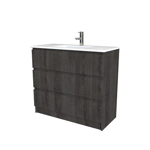 Mueble vanitorio al piso  de 100  cm con cubierta de loza M3-001  / Expresso