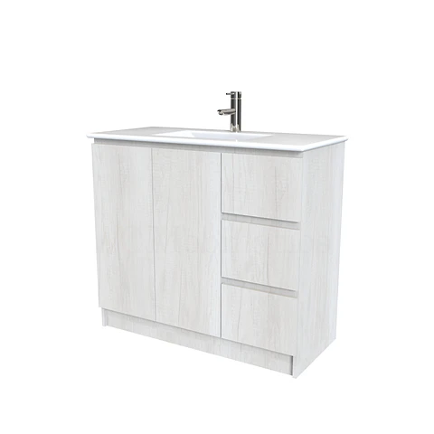 Mueble vanitorio al piso  de 100  cm con cubierta de loza M2-001  / Toscana