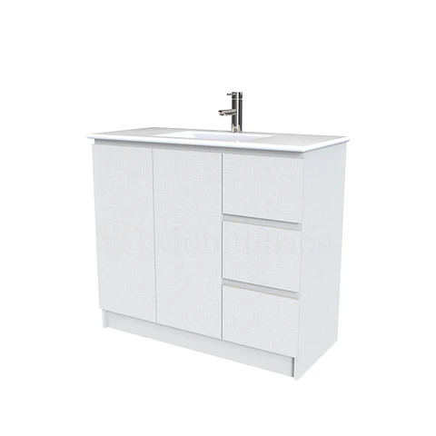 Mueble vanitorio al piso  de 100  cm con cubierta de loza M2-001  / Giorno