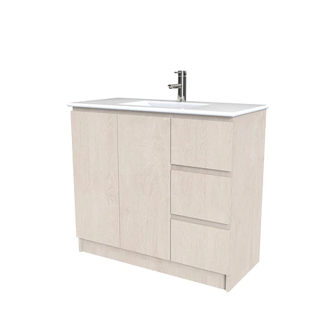 Mueble vanitorio al piso  de 100  cm con cubierta de loza M2-001  / Provenzal