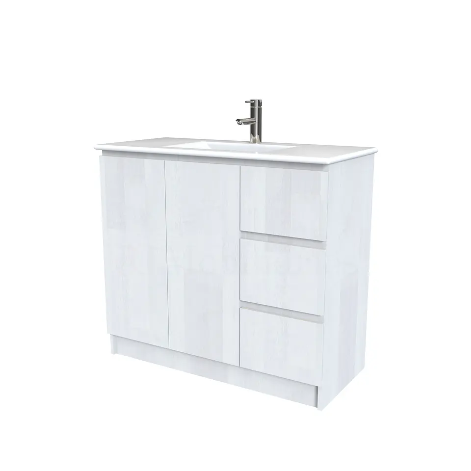 Mueble vanitorio al piso  de 100  cm con cubierta de loza M2-001  / Legno 1