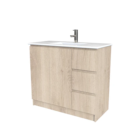 Mueble vanitorio al piso  de 100  cm con cubierta de loza M2-001  / Jerez