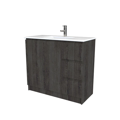 Mueble vanitorio al piso  de 100  cm con cubierta de loza M2-001  / Expresso