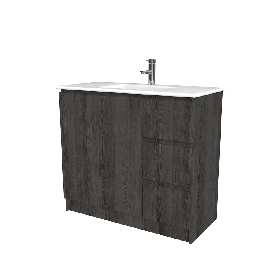Mueble vanitorio al piso  de 100  cm con cubierta de loza M2-001  / Expresso 1